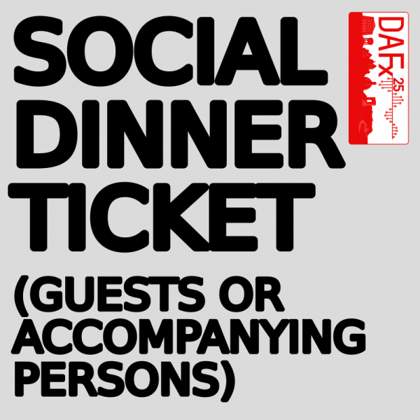 Social dinner ticker for guests or accompanying persons